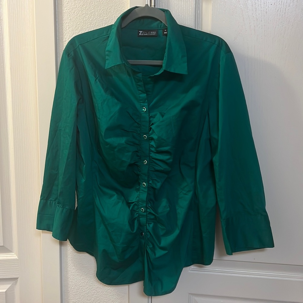 New York and Company Button Up shirt with gather detailing